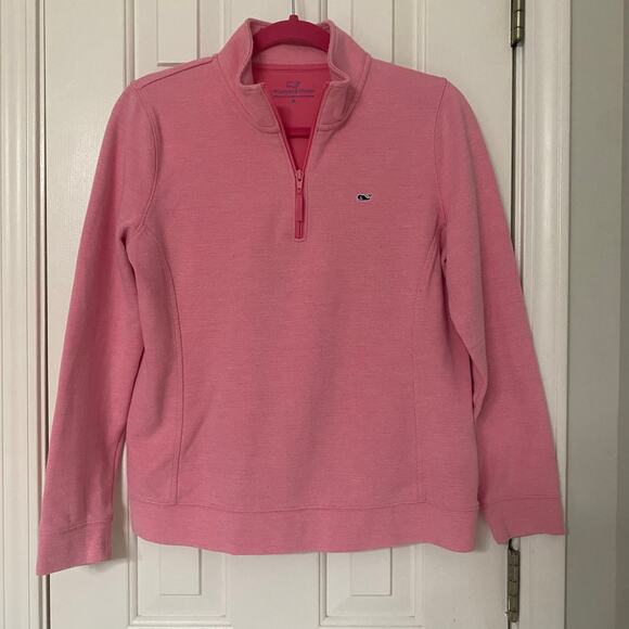 VINEYARD VINES • Bubblegum Pink Quarter Zip Pullover Sweatshirt - Picture 2 of 7